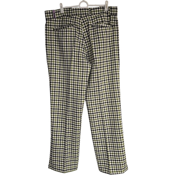 Men's Sub 70 Seventy Green & Black Check Golf Pants Trousers - Size 36 - Picture 2 of 9